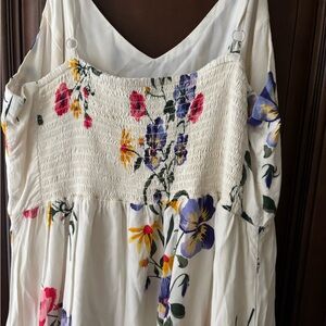Old Navy Floral Maxi Dress - White with Colorful Blooms